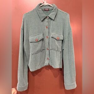 Rainbow deep olive green striped set